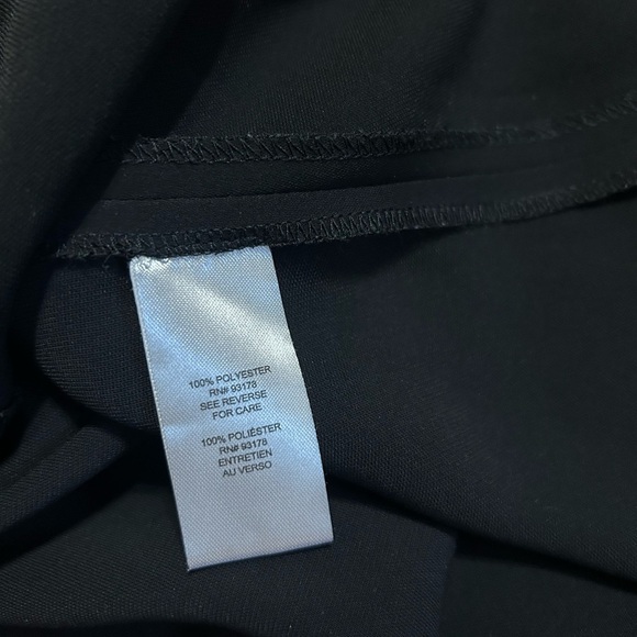 Tahari Black Shift Dress Womens Size 6 Causal Shift Collared V Neck - Picture 8 of 11